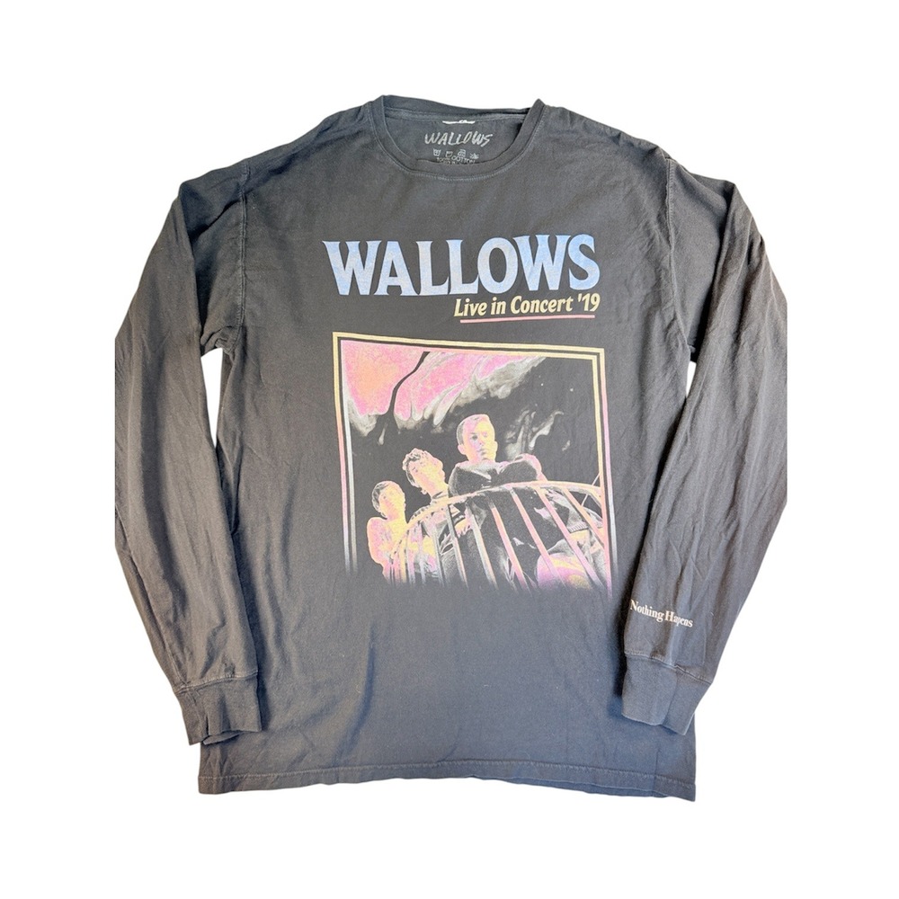 Wallows Long Sleeve Shirt Men M Black Live in Concert 2019 Tour Nothing Happens